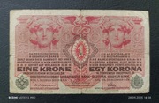 Stary banknot Austro-Węgry 1 korona 1916 rok banknot Polska podczas zaborów