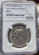 3 Marki 1915 MS 63 Oryginal