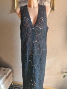 Sukienka kamizelka długa czarna koronkowa