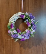 WIANEK OZDOBNY-DEKORACJA-BIAŁY/FIOLETOWY