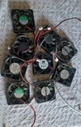 Wentylatory 60mm (6cm bok) 12v mix producentów, z demontażu, złącze 2pin