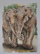 Obraz Słonie prezent AsiaInHome Dzien ojca matki dziecka tajlandia