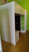 Łóżko piętrowe IKEA SMASTAD 90x200 + szafa