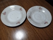 Zestaw 2 Talerzy Spodki Talerzyki Deserowe PRL Bogucice Porcelana