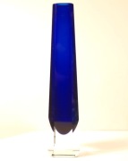 'PRL Kobaltowy Wazon Kryształ Wasungen wys.21 Stan Witrynowy