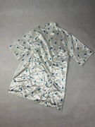 Piękny biały satynowy szlafrok w kwiatki seksi sexi wygodny