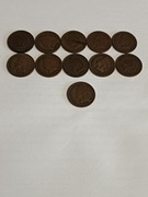 1indian head USA ,11 sztuk różne roczniki 