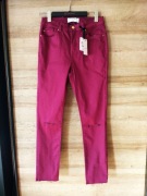 Silvian Heach purpurowe spodnie z rocięciami S