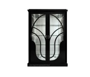 PIĘKNA PRZESZKLONA CZARNO LUSTRZANA WITRYNA - BAREK - KREDENS ART DECO