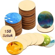 Zestaw 150 drewnianych kółek do rękodzieła – 2 cm