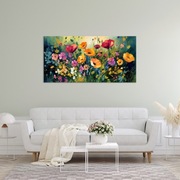 Obraz łąka kwietna - Duży obraz do salonu 50x100 cm