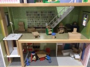 Domek drewniany dla lalek z wyposażeniem bardzo duzy gigant 60 x 80