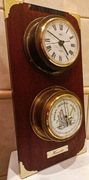 Mosiężny solidny ZEGAR  BAROMETR okrętowy + termometr EBLE GERMANY SPRAWNE!