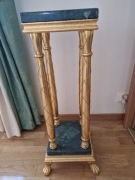 ANTYCZNY PIEDESTAŁ KWIETNIK Z MARMUROWYM BLATEM 