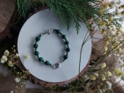 Bransoletka Handmade Różaniec Srebro Malachit 