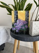 Obraz olejny ręcznie malowany, jesienne kwiaty