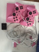 playstation 2 slim pink rozowe 2 pady zasilacz kable