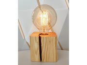 Rustykalna lampka nocna ze starej, ponad 100-letniej belki, rękodzieło