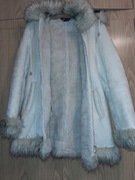 Kożuch 44 - 46 kożuszek XL sztuczny z odpinanym kapturem