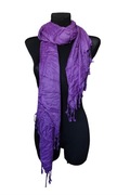 Fioletowy szalik damski frędzle