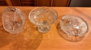 Piękny Zestaw kryształów patera, koszyk, miska