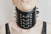Collar typu posture obroża skóra naturalna rękodzieło BDSM bondage