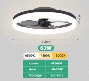 Lampa z wiatrakiem wiatrak led