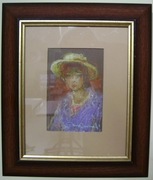 DZIEWCZYNA W ŻÓŁTYM KAPELUSZU 33x28 rama