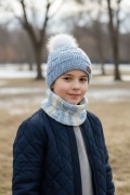 Ręcznie robiony komplet jesienno- zimowy czapka+komin handmade.