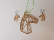 Komplet biżuterii azurowy EKO wzór 3d NOWOŚĆ– KOŃ