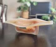 Patera szkło artystyczne PRL Vintage huta Jagoda 38 cm 