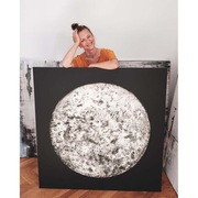 Duży Obraz na Płótnie | 120 x 120 cm | Abstrakcja | Czarno-biały 