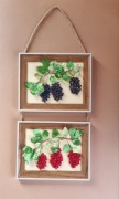 Obraz haftowany wstążką "Porzeczka" dekoracja do kucni, domu prezent