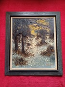 Stary obraz na płótnie sygnowany