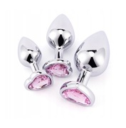 Zestaw korków analnych 3 rozmiary S M L  - stalowy korek analny