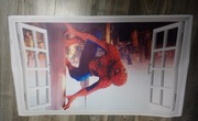 Duża Naklejka na ścianę Spiderman okno 3D