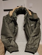 Stylowa zimowa kurtka męska khaki L