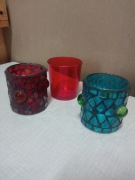 3 x Świeczniki na tealighty różne szklane