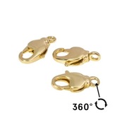 Zapięcie Lobster, Pozłacane 18K, 15 x 7,5 mm., 1 szt.