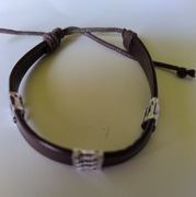 Bransoletka rzemyk brąz 