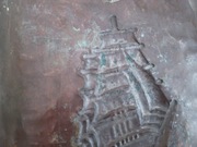 Miedziana dekoracja ścienna – Statek żaglowy – Vintage