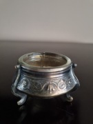 Pojemnik na kawior, na sól posrebrzana solniczka Rosja ZSRR sygnowana