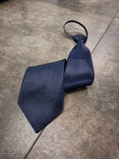 Granatowy krawat męski z regulacją pod kołnierzykiem, nowy krawat 