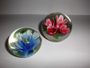 Szklane Przyciski do Papieru z Zatopionymi Kwiatami Murano.