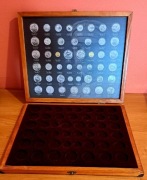 Drewniana skrzynka ręczna robota na monety II RP kaseta box  szufladka