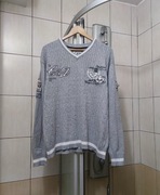 Sweter klasyczny Camp David classic XXL szary siwy jasny bawełna swetere