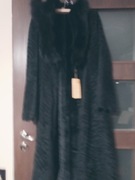 Futro nowe sztuczne dlugie czarne M dlugie