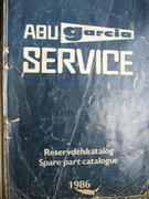 Stary katalog serwisowy kołowrotków ABU 1986 rok