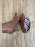 Botki na szpilce nude krokodyli wzór nowe 40