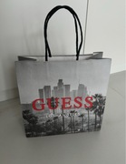 Oryginalna Torba papierowa prezentowa GUESS szara z czerwonym logo 24/24cm